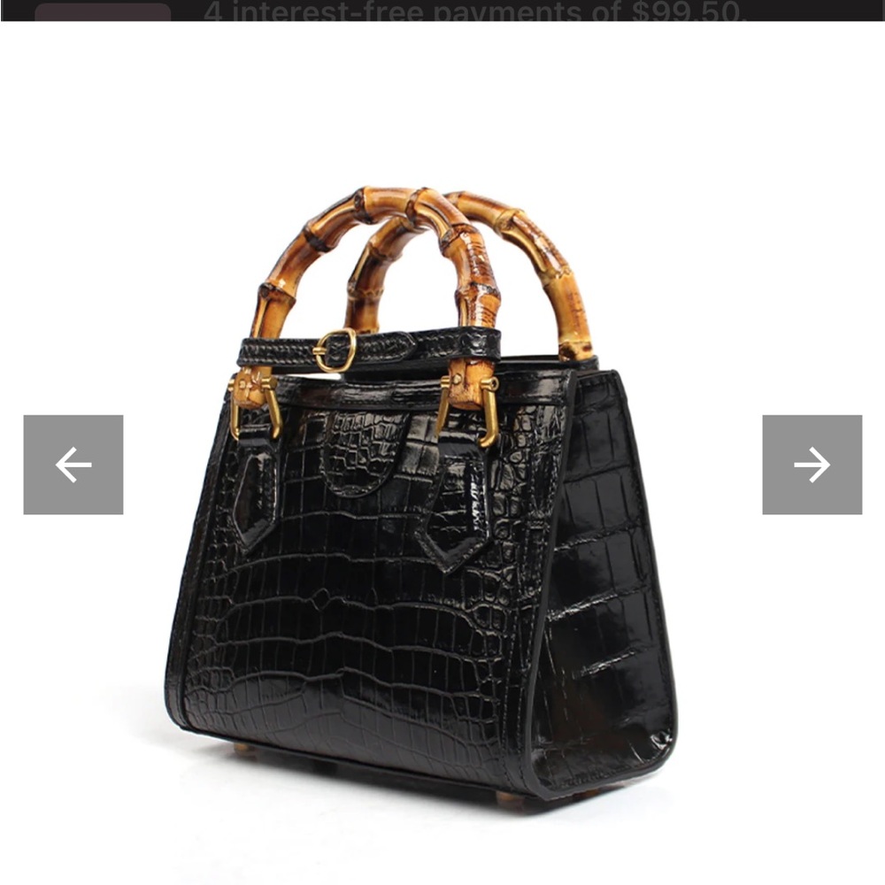 Genuine croc handbag, with Bamboo handles! It’s beautiful and perfect size!